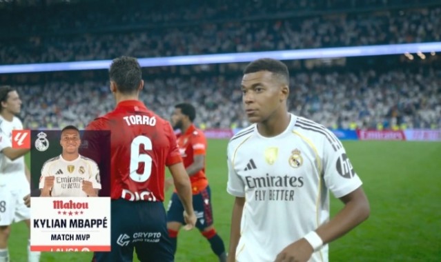 华体会官网APP-点射制胜！姆巴佩当选皇马1-0奥萨苏纳一役全场最佳